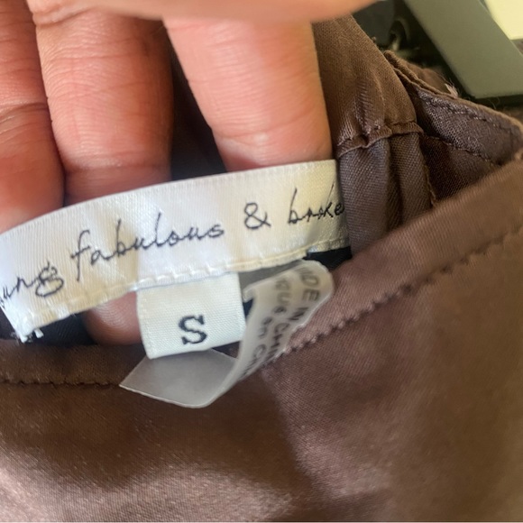 NWT Young Fabulous & Broke YFB Silky Satin Brown Jogger Small - Picture 8 of 9